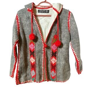 Hand Made Outerwear Pure New Lined Kids Hooded Cardigan/Sweater Made in Greece